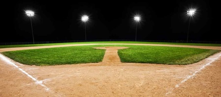 baseball diamond at night